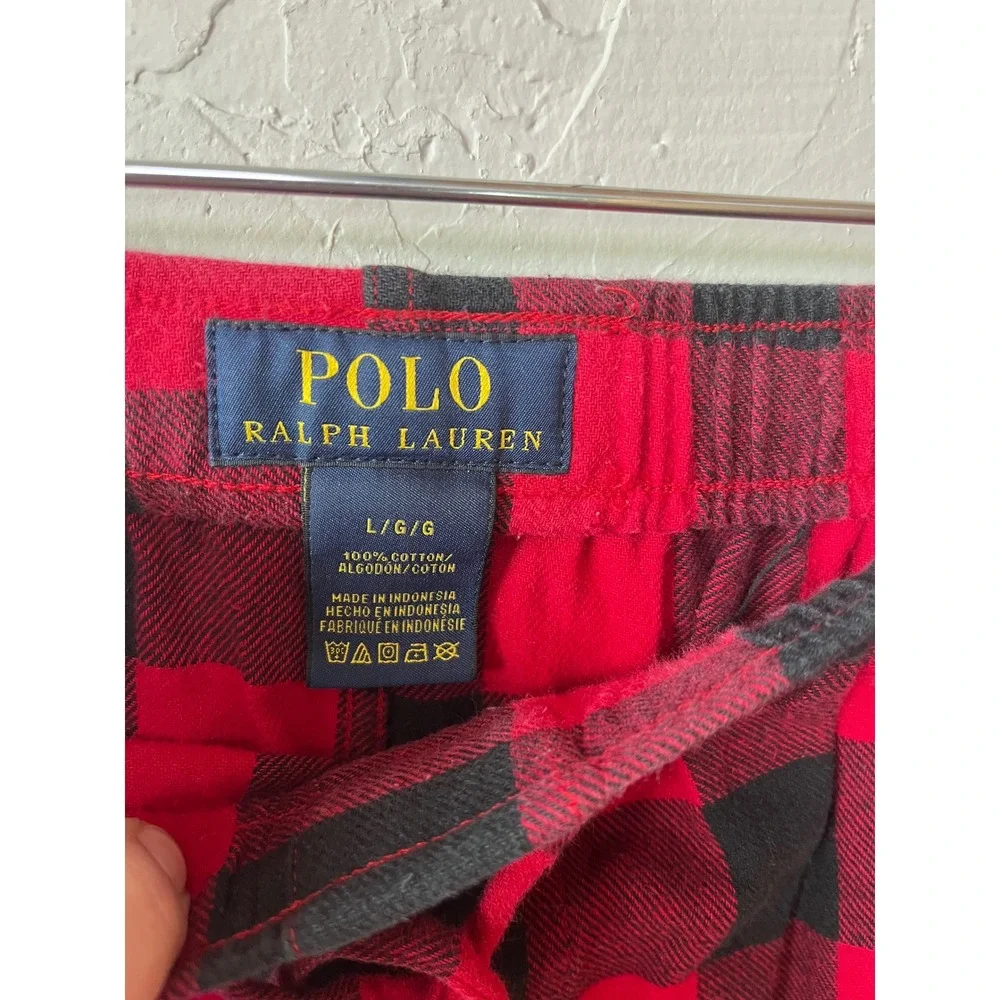 Polo Ralph Lauren Red Black Buffalo Plaid‎ Flannel Pajama Pants Mens Large L